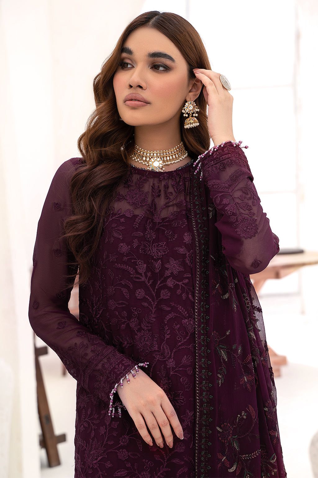 ZARIF EMBROIDERED CHIFFON - 3 PC UNSTITCHED
