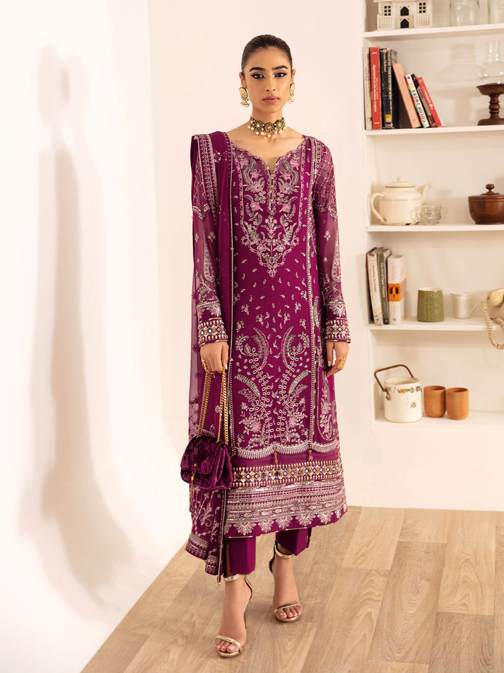 GULAAL LUXURY EMBROIDERED CHIFFON - 3 PC UNSTITCHED