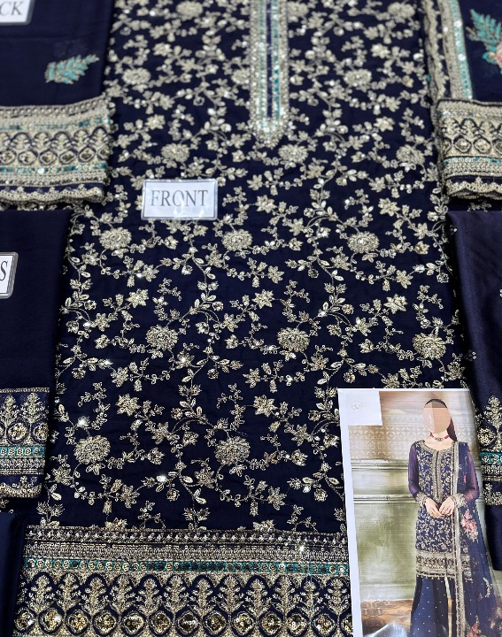 CHARIZMA LUXURY EMBROIDERED CHIFFON - 3 PC UNSTITCHED