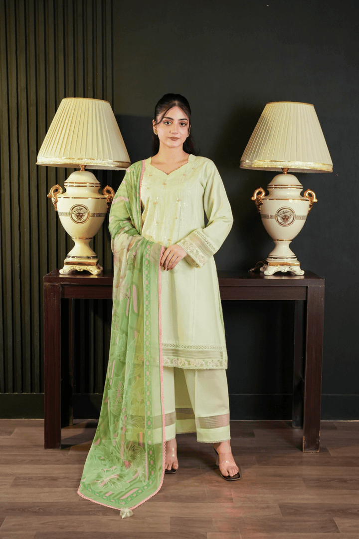 HOORAINS PRET EMBROIDERED COTTON - 3 PC STITCHED