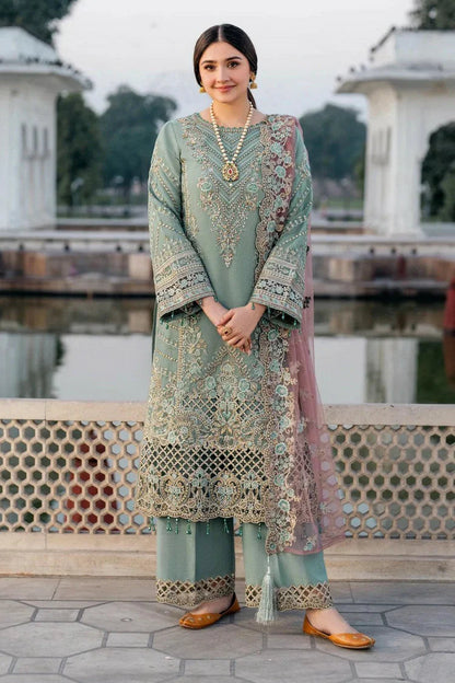 IMROZIA LUXURY EMBROIDERED SEMI PURE CHIFFON - 3 PC UNSTITCHED