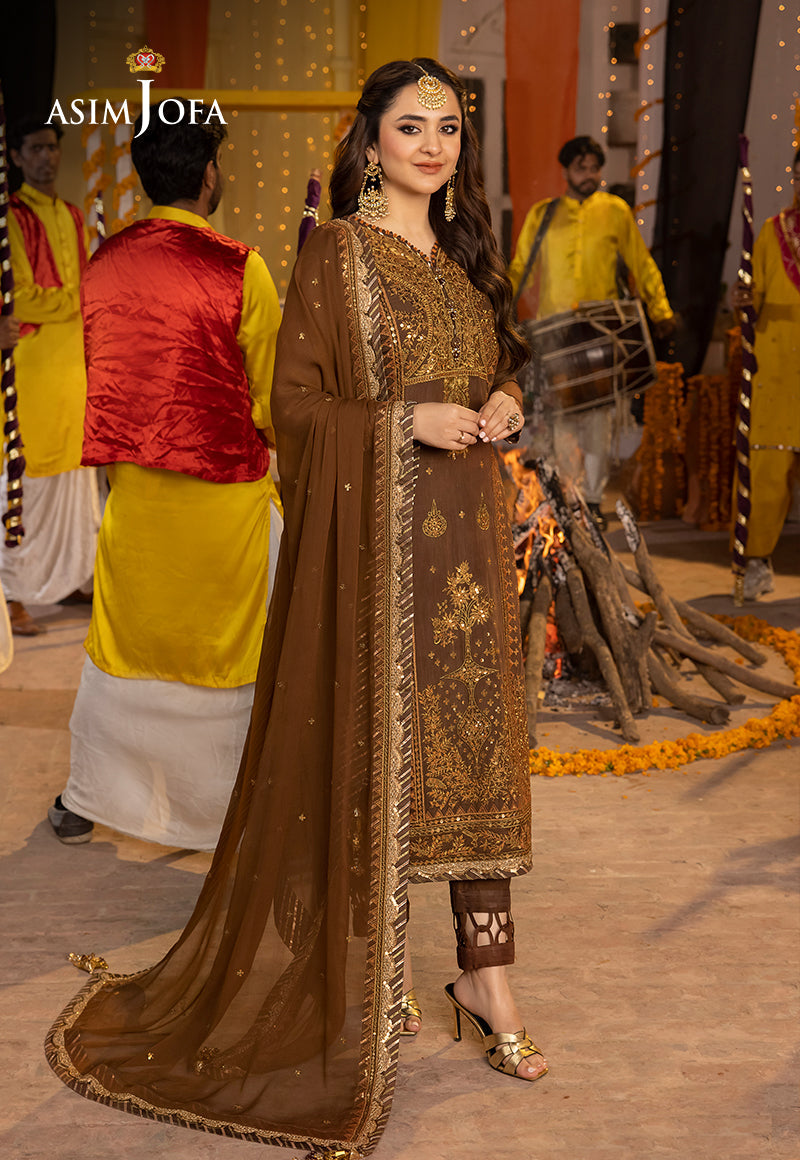 ASIM JOFA LUXURY EMBROIDERED CHIFFON - 3 PC UNSTITCHED