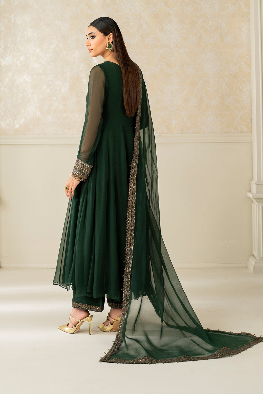 BAROQUE EMBROIDERED CHIFFON - 3 PC UNSTITCHED