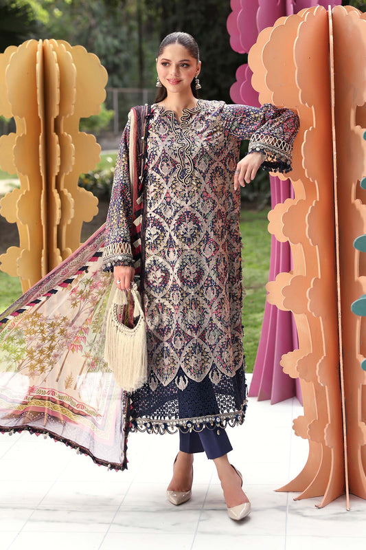 MARIA B LUXURY EMBROIDERED LAWN - 3 PC UNSTITCHED