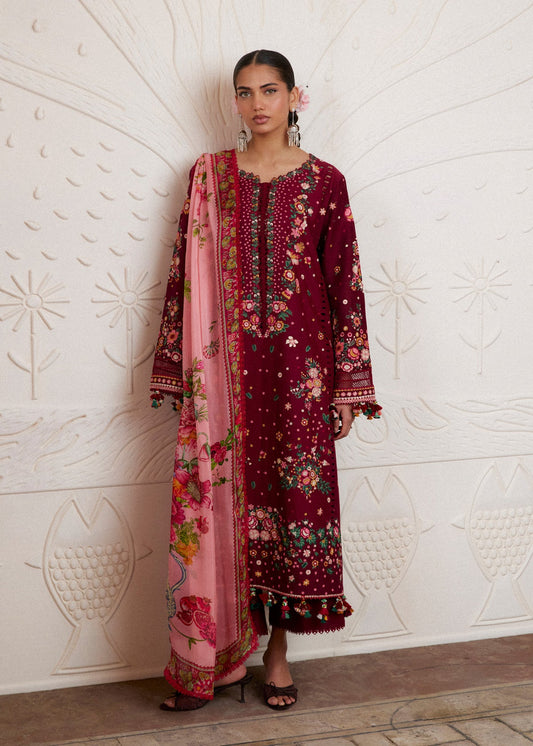 HUSSAIN REHAR LUXURY EMBROIDERED LAWN - 3 PC UNSTITCHED