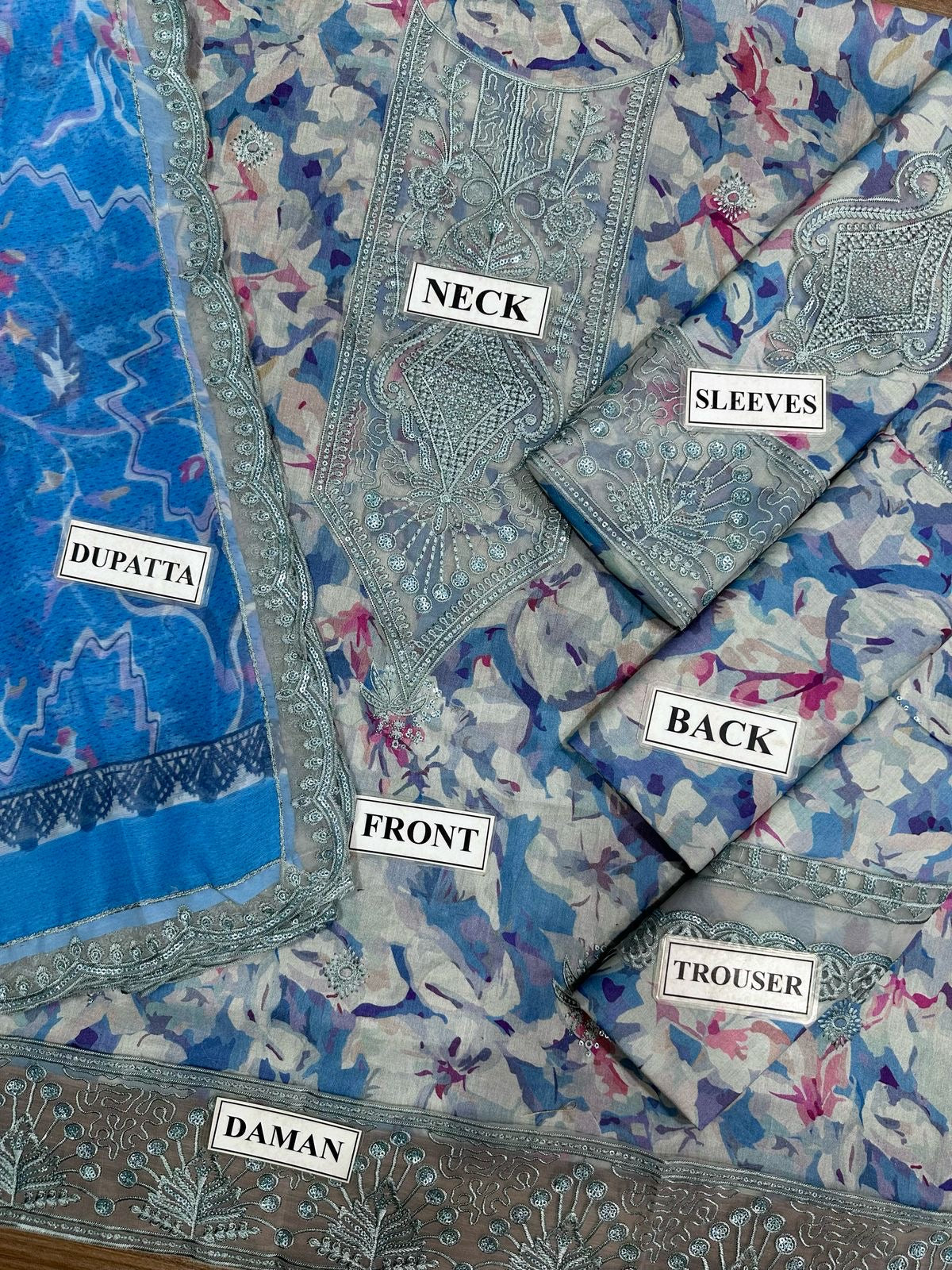 AFROZEH FORMALS PRINTED EMBROIDERED LAWN - 3 PC UNSTITCHED