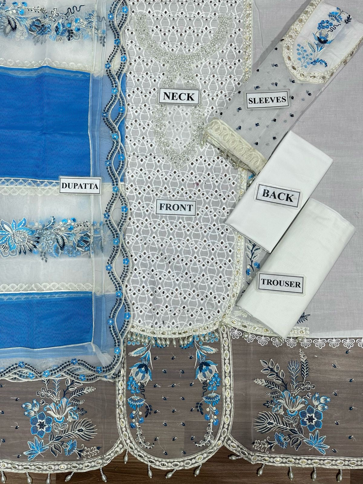 SARDINIA LUXURY CHIKANKARI EMBROIDERED LAWN - 3 PC UNSTITCHED