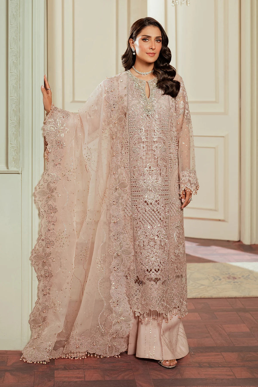 BAROQUE CHANTELLE EMBROIDERED ORGANZA - 3 PC UNSTITCHED