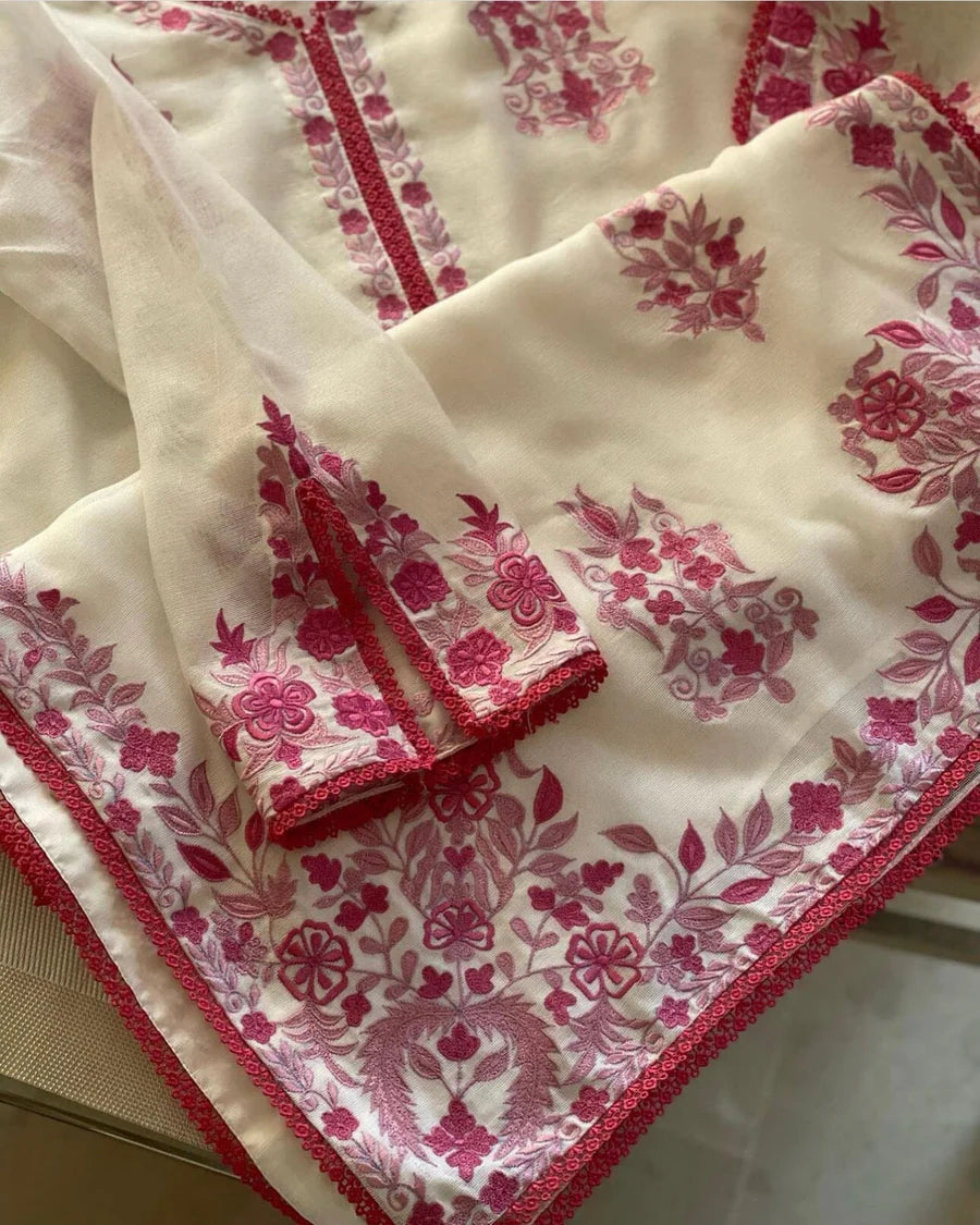 HOORAIN’S PRET EMBROIDERED KHAADI NET - 3 PC STITCHED