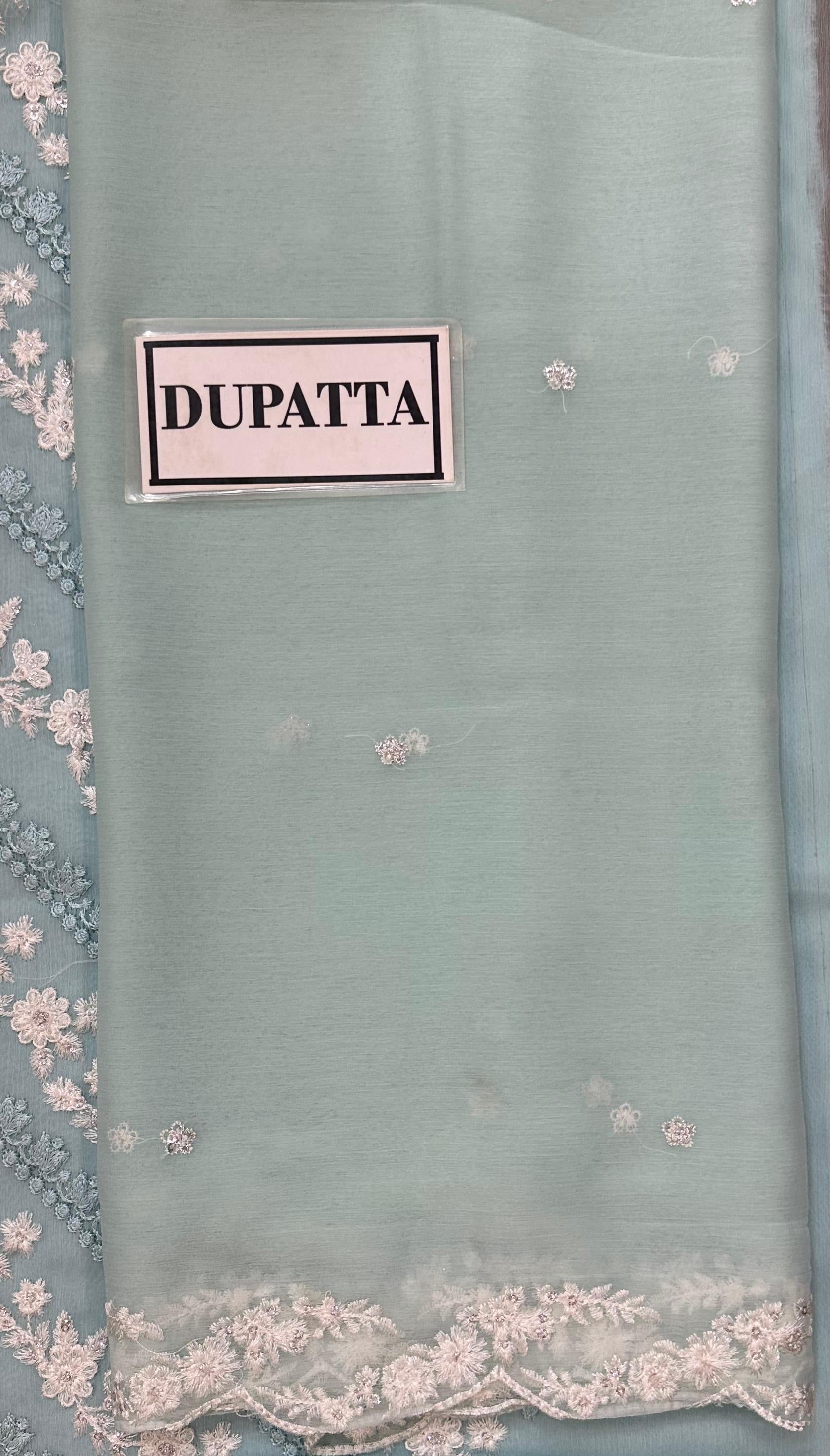 LAIBA KHAN ICE BLUE EMBROIDERED CHIFFON - 3 PC UNSTITCHED