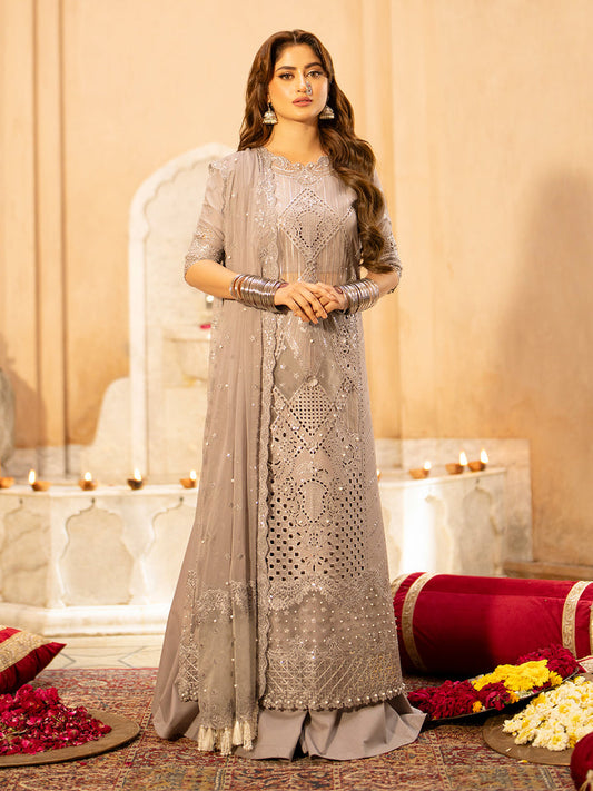 BIN ILYAS EMBROIDERED CHIKANKARI LAWN - 3 PC UNSTITCHED