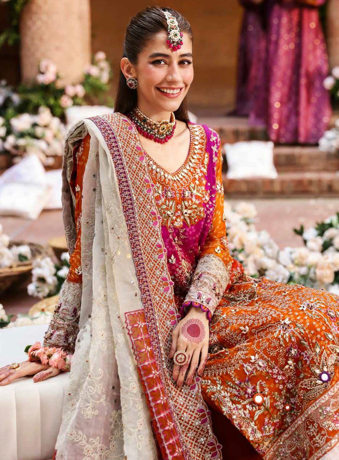NUREH LUXURY WEDDING EMBROIDERED CHIFFON - 3 PC UNSTITCHED