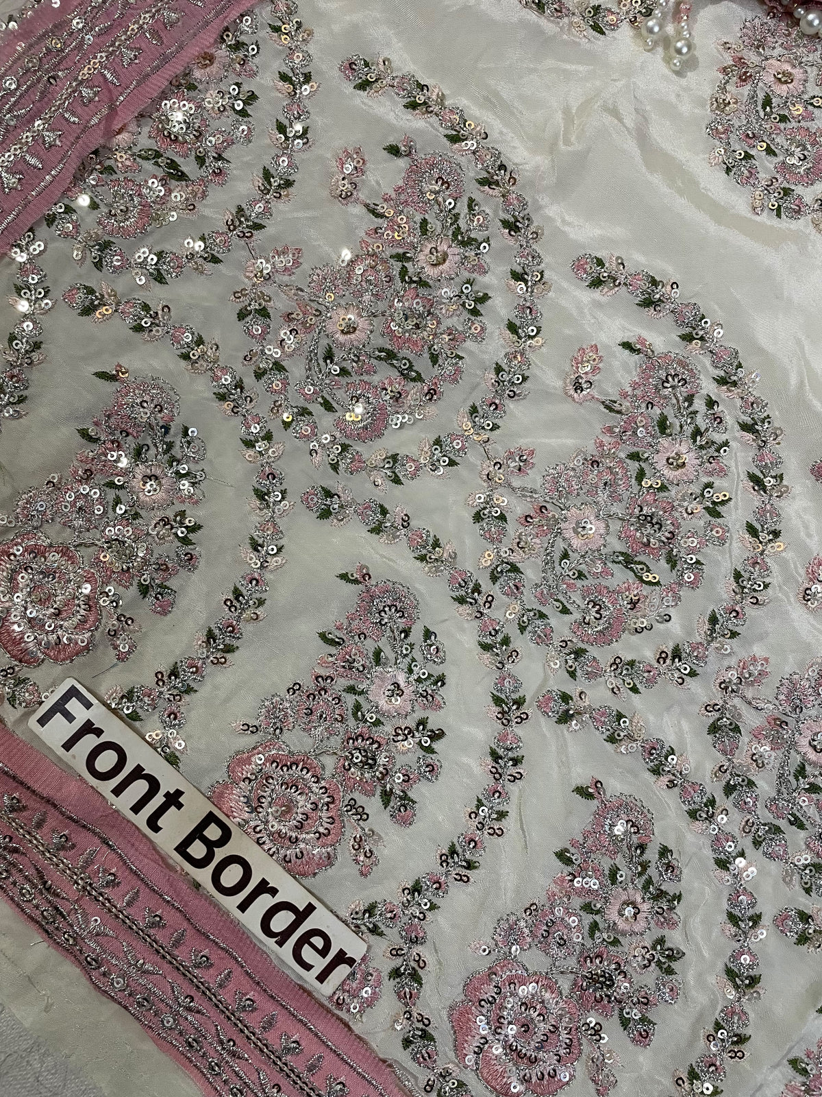 ETHNC EMBROIDERED RAW SILK DRESS - 3 PC UNSTITCHED