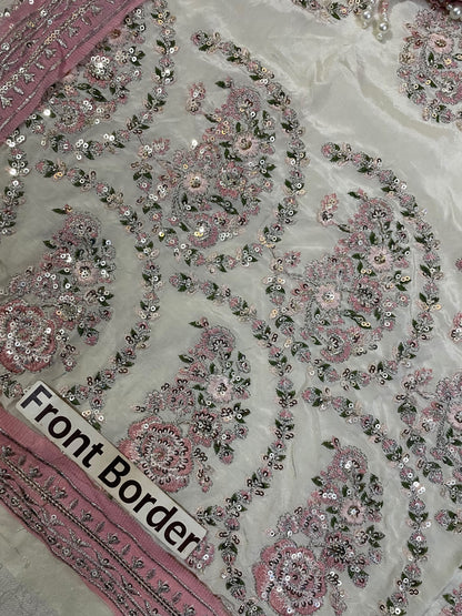 ETHNC EMBROIDERED RAW SILK DRESS - 3 PC UNSTITCHED