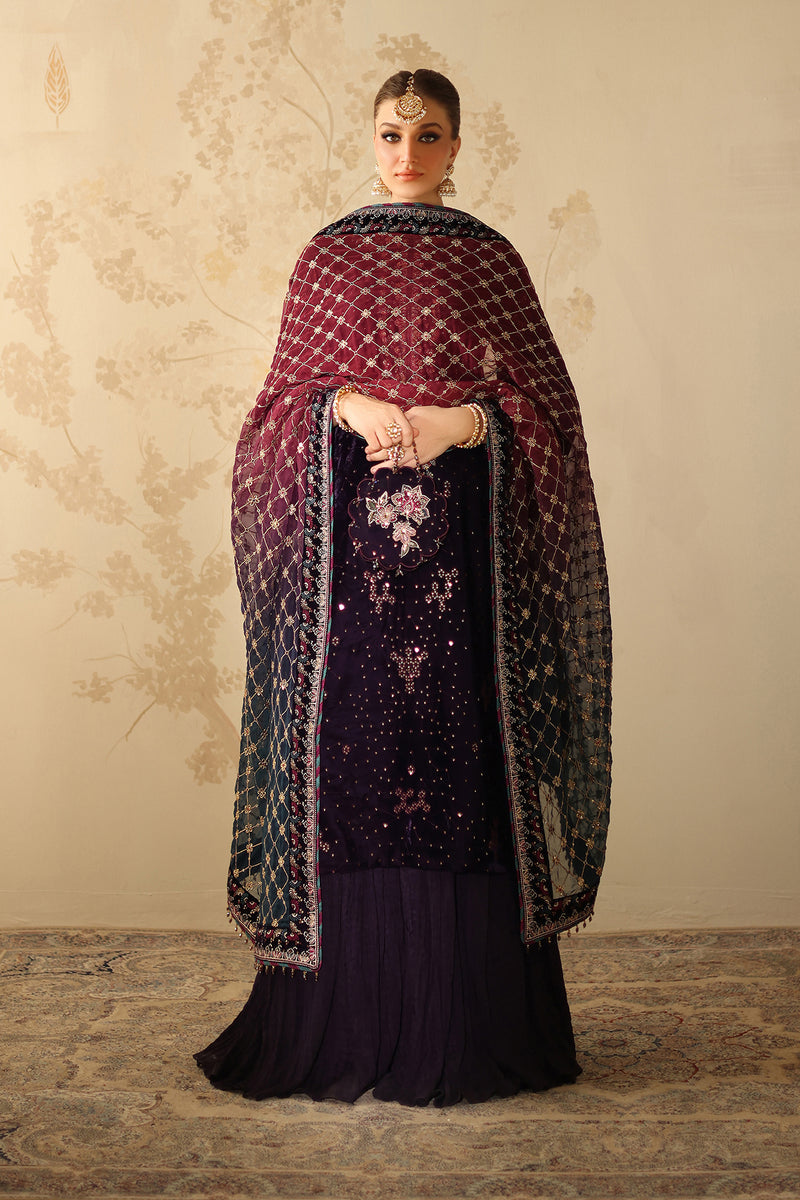 BAROQUE LUXURY EMBROIDERED VELVET - 3 PC UNSTITCHED