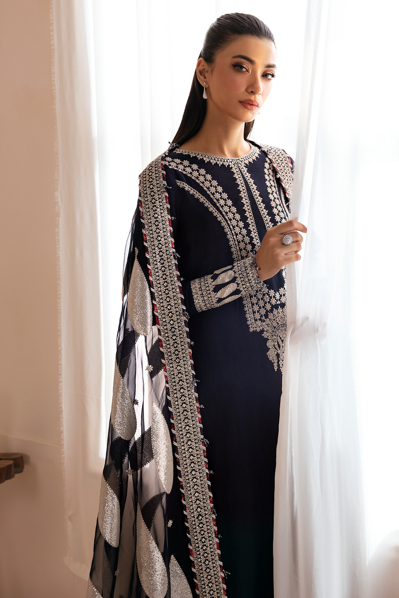 JAZMIN PREMIUM EMBROIDERED RAW SILK - 3 PC UNSTITCHED