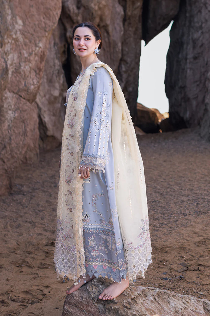 QALAMKAR CHIKANKARI EMBROIDERED LAWN - 3 PC UNSTITCHED