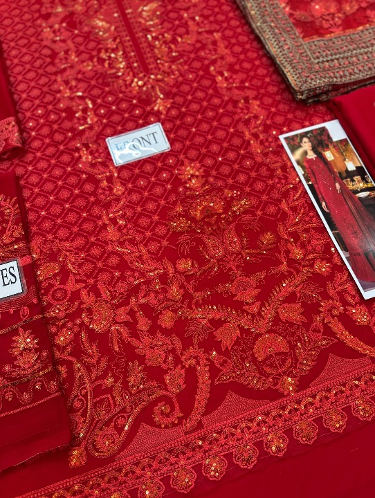 IZNIK LUXURY EMBROIDERED CHIFFON - 3 PC UNSTITCHED