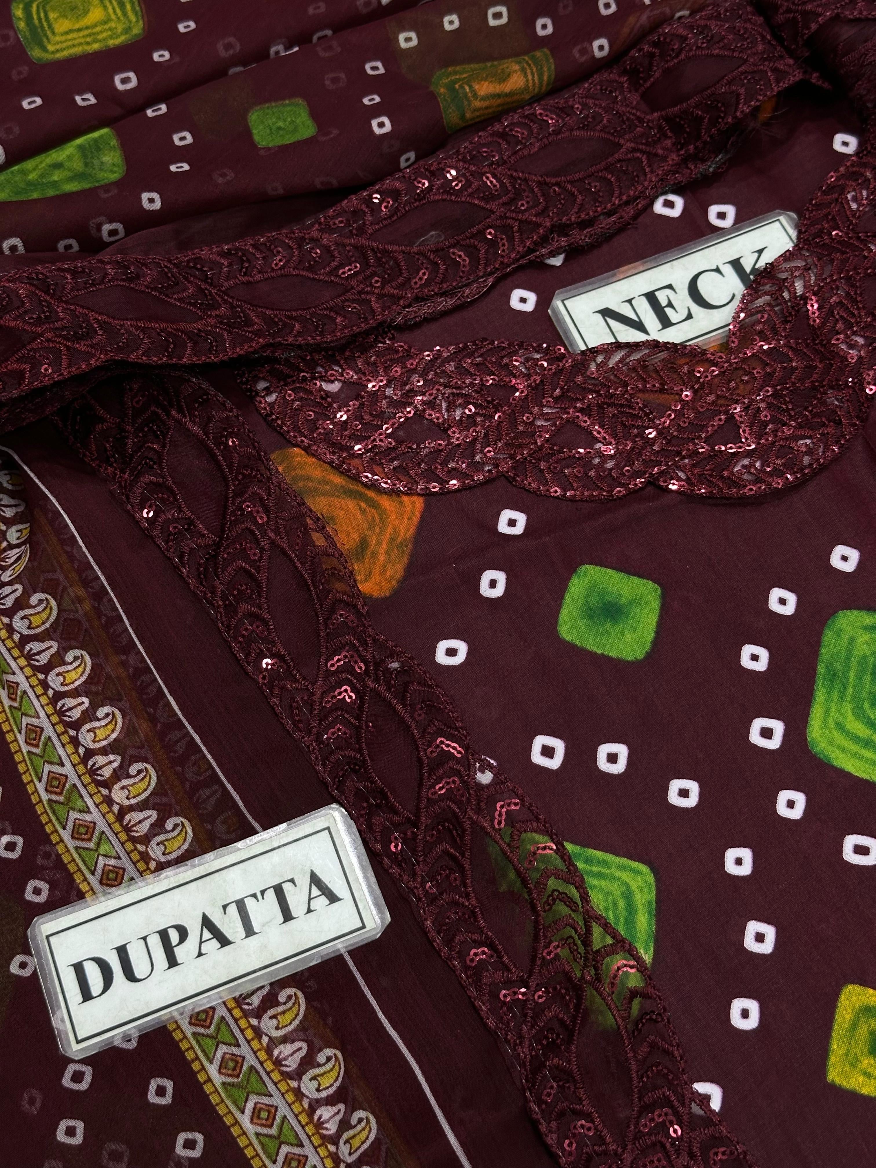DIGITAL PRINTED EMBROIDERED LAWN - 3 PC UNSTITCHED