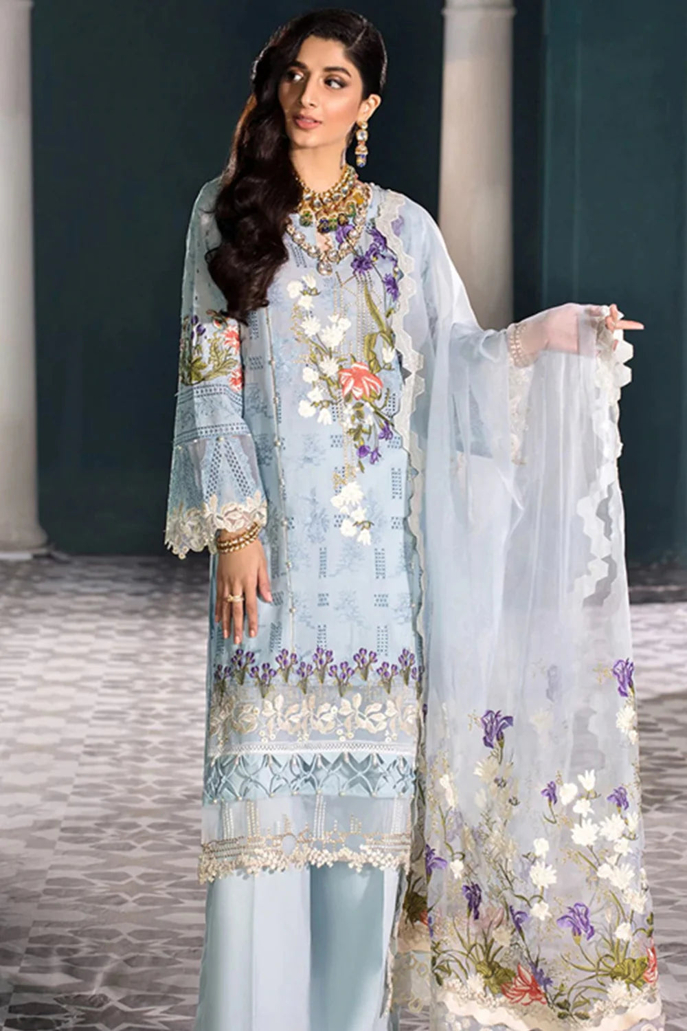 ELAF LUXURY CHIKANKARI EMBROIDERED LAWN - 3 PC UNSTITCHED