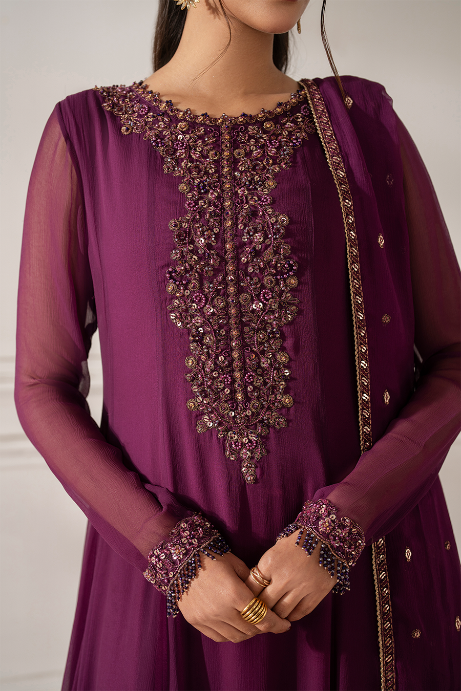 IZNIK EMBROIDERED CHIFFON - 3 PC UNSTITCHED