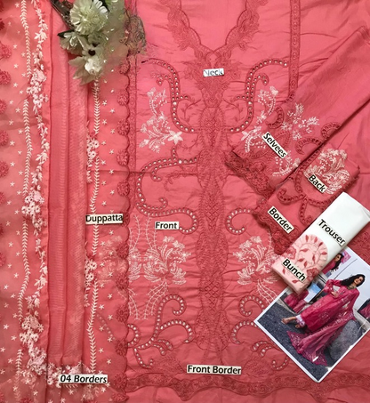 SAIRA SHAKIRA CHIKANKARI EMBROIDERED LAWN - 3 PC UNSTITCHED