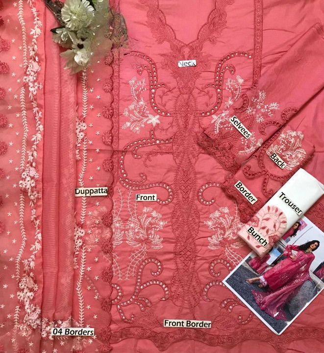 SAIRA SHAKIRA CHIKANKARI EMBROIDERED LAWN - 3 PC UNSTITCHED