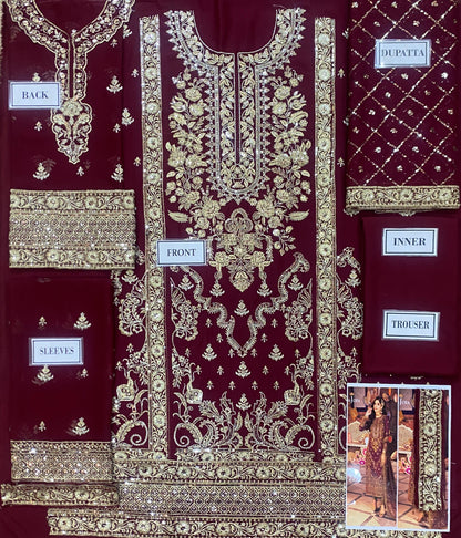 ASIM JOFA EMBROIDERED CHIFFON - 3 PC UNSTITCHED