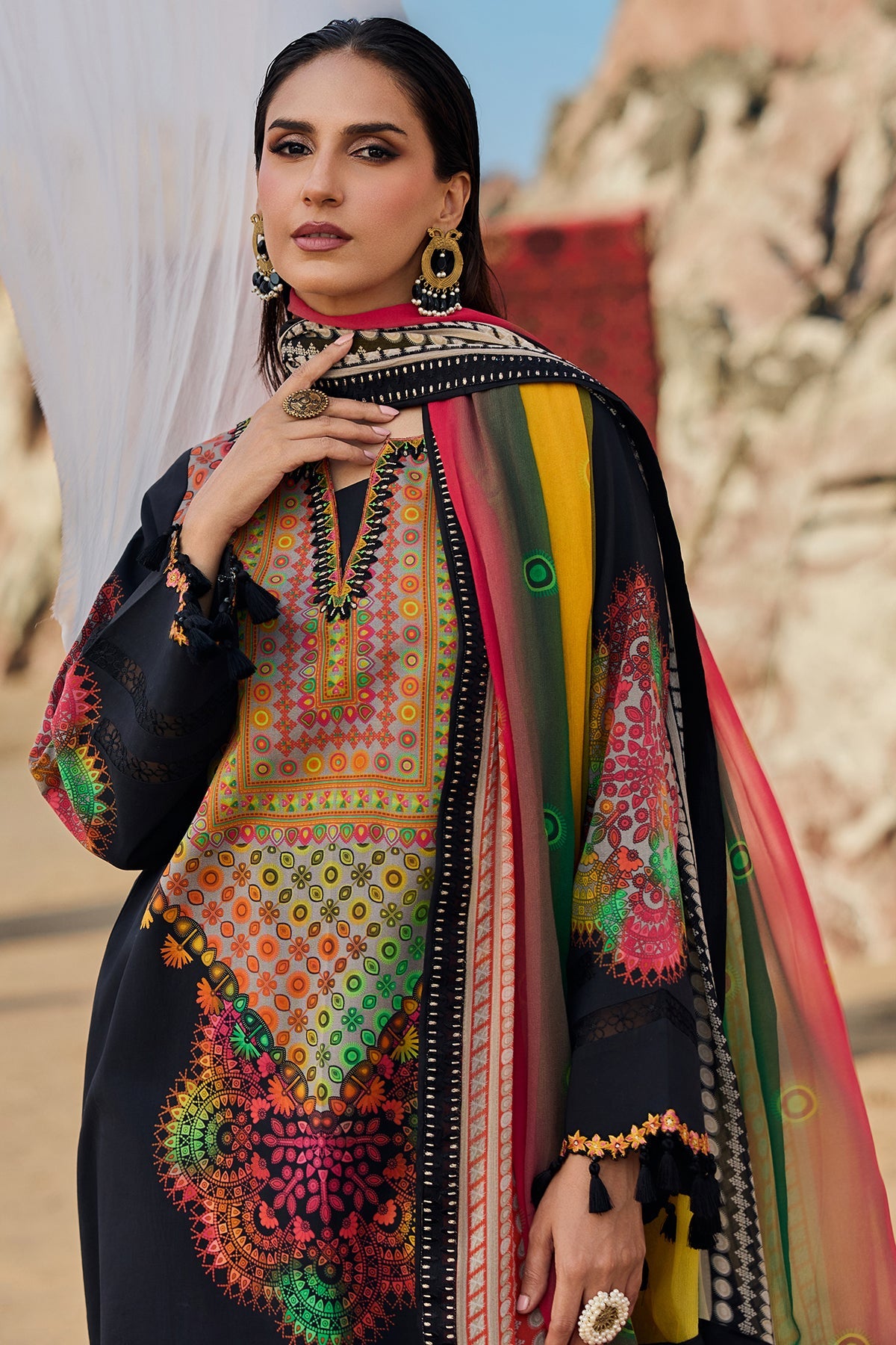 CHARIZMA LUXURY EMBROIDERED SWISS LAWN - 3 PC UNSTITCHED