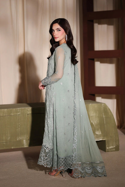 AZURE EMBROIDERED CHIFFON DRESS - 3 PC UNSTITCHED