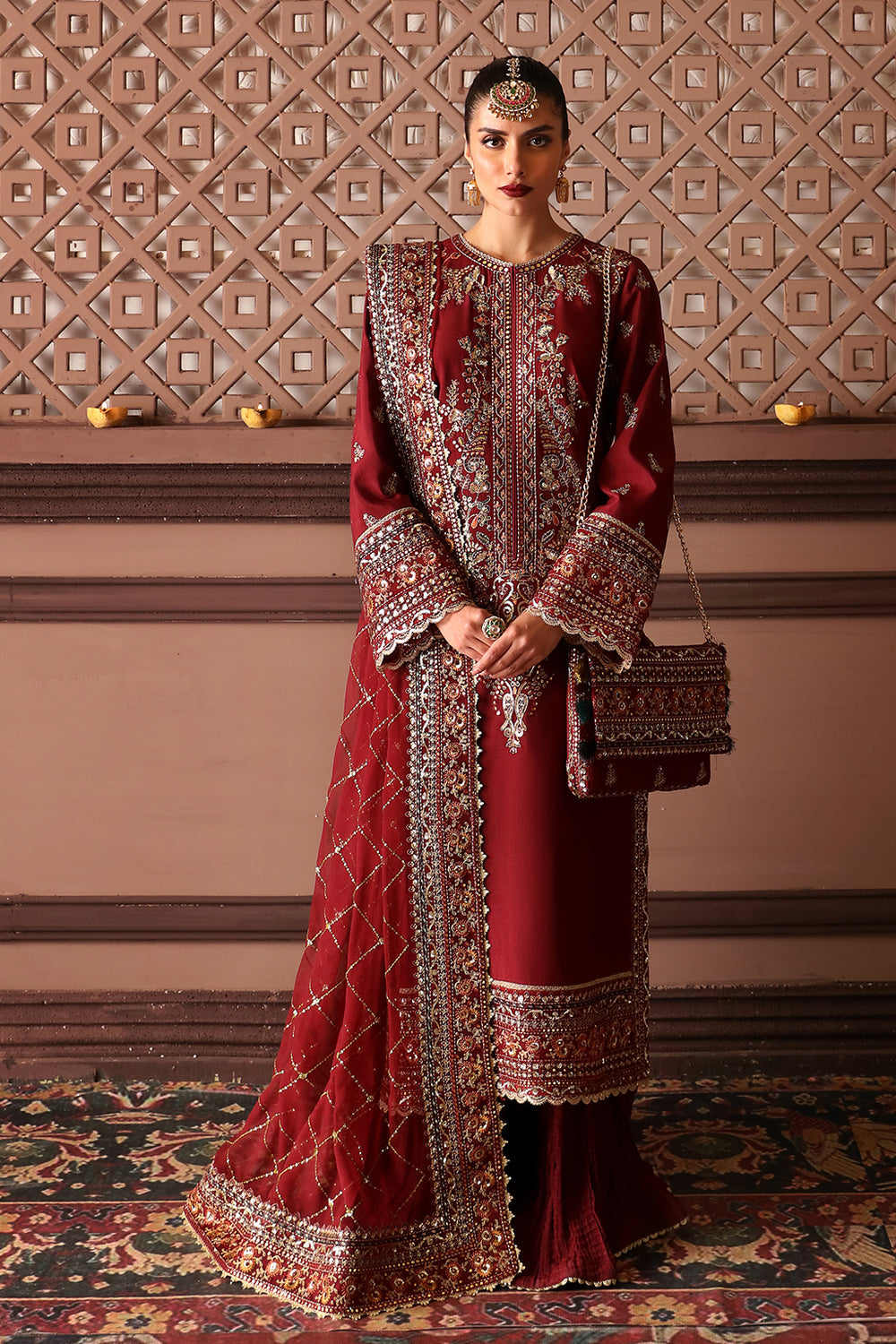 AFROZEH LUXURY WEDDING EMBROIDERED SILK - 3 PC UNSTITCHED