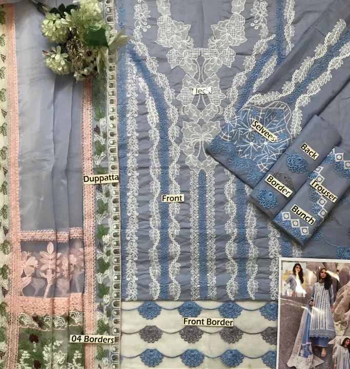SAIRA SHAKIRA EMBROIDERED LAWN - 3 PC UNSTITCHED