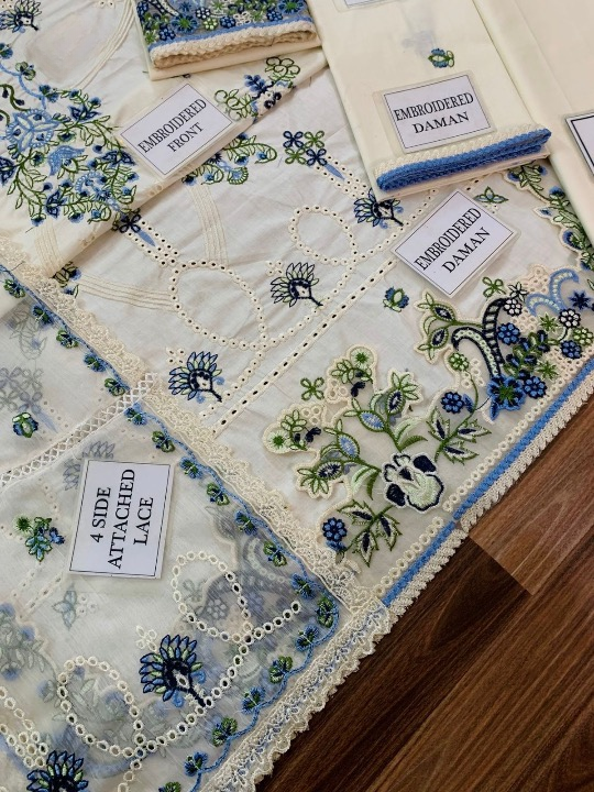 MAHNUR EMBROIDERED CHIKANKARI LAWN - 3 PC UNSTITCHED