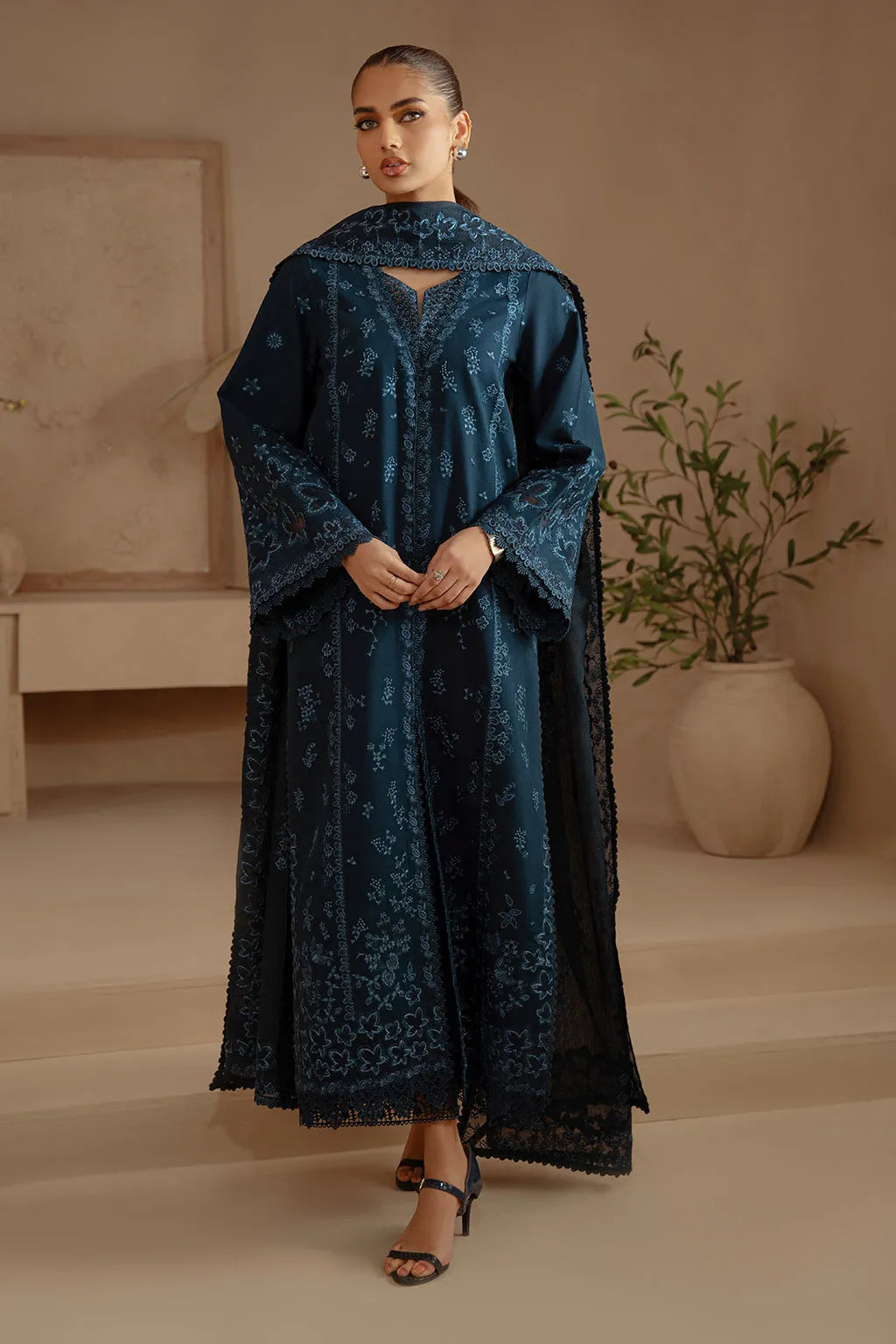 AFROZEH LUXURY EMBROIDERED LAWN - 3 PC UNSTITCHED