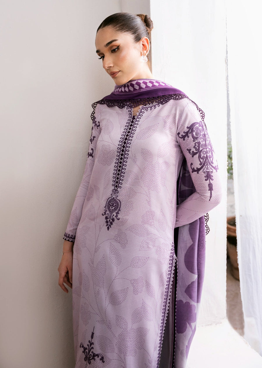 BIN ILYAS DIGITAL PRINTED EMBROIDERED LAWN - 3 PC UNSTITCHED