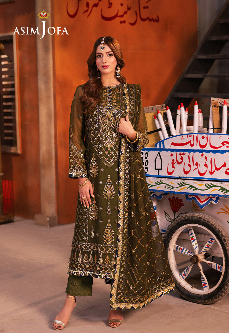 ASIM JOFA EMBROIDERED CHIFFON - 3 PC UNSTITCHED
