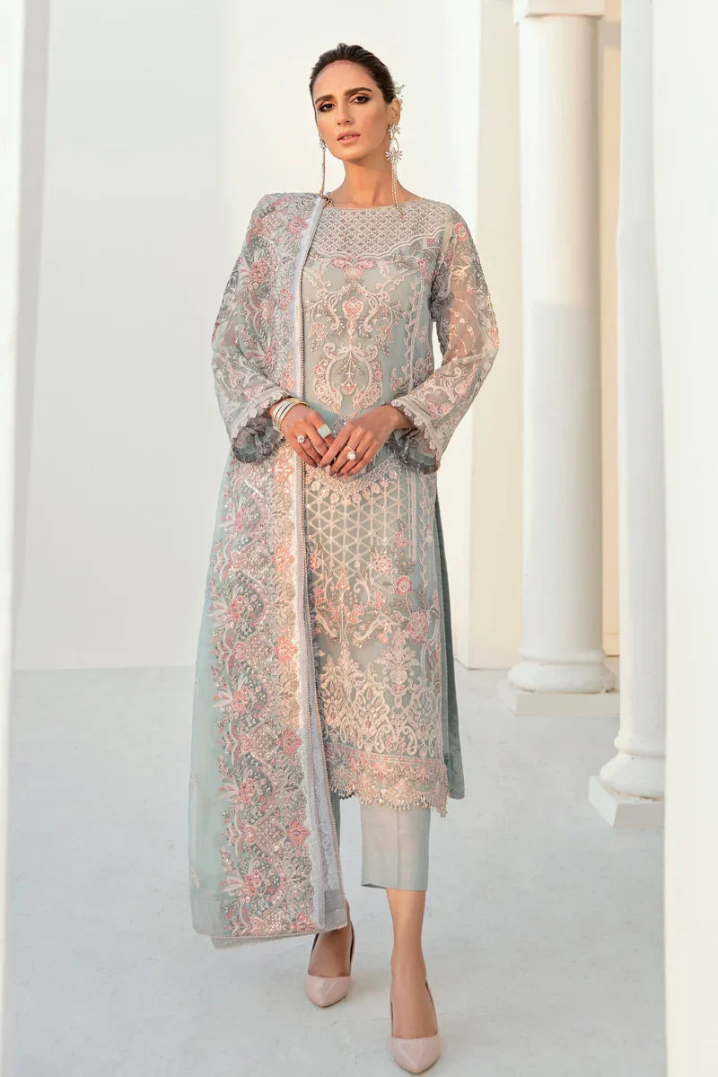 BAROQUE LUXURY EMBROIDERED CHIFFON - 3 PC UNSTITCHED
