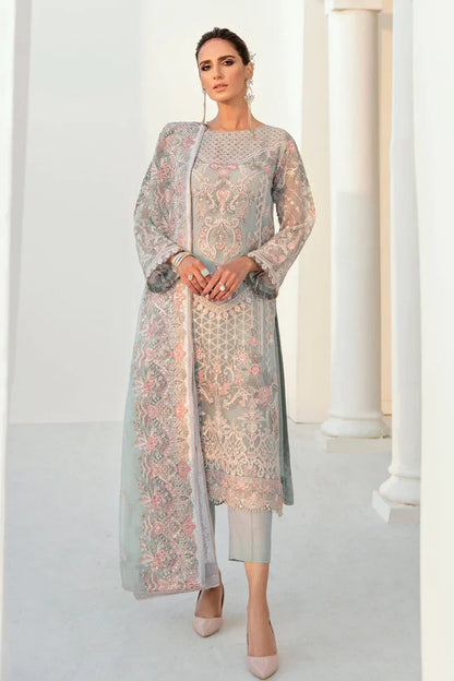 BAROQUE LUXURY EMBROIDERED CHIFFON - 3 PC UNSTITCHED