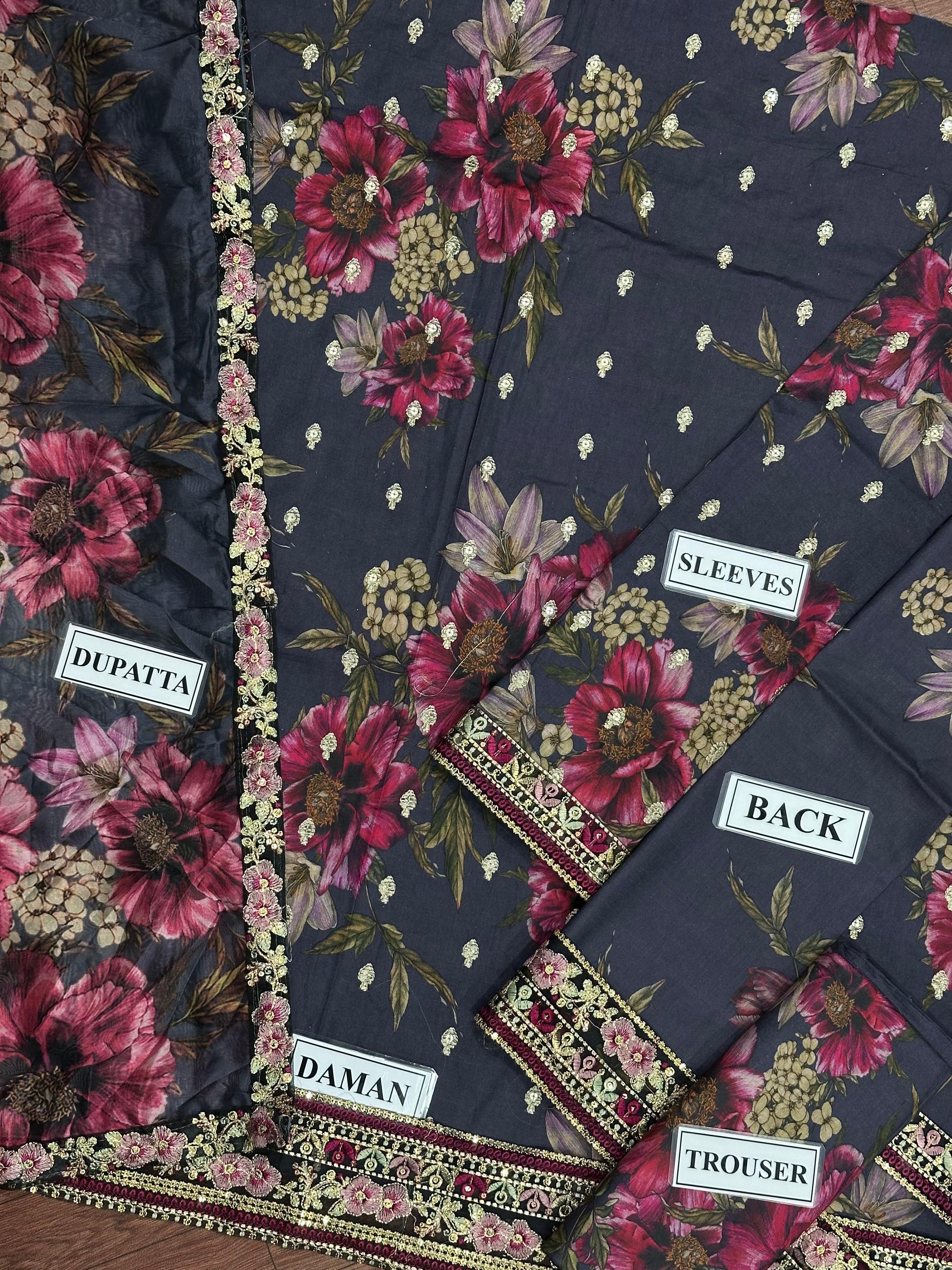 IZNIK DIGITAL PRINTED EMBROIDERED LAWN - 3 PC UNSTITCHED