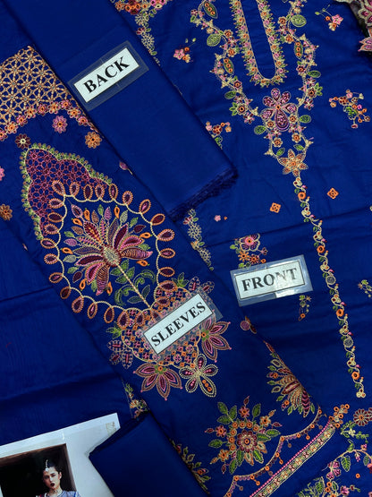 HUSSAIN REHAR LUXURY EMBROIDERED LAWN - 3 PC UNSTITCHED