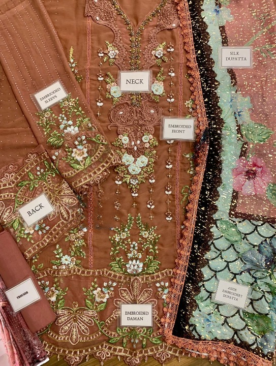 MARIA B LUXURY EMBROIDERED CHIFFON - 3 PC UNSTITCHED