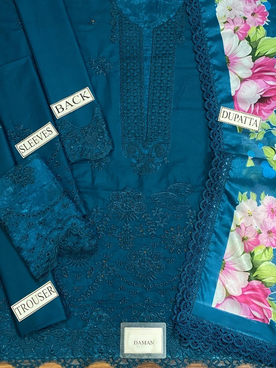 NOOR BY SADIA EMBROIDERED CHIKANKARI LAWN - 3 PC UNSTITCHED