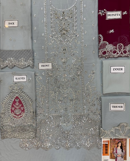 IMROZIA LUXURY EMBROIDERED CHIFFON - 3 PC UNSTITCHED