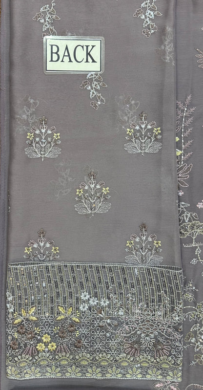 LAVISH PREMIUM EMBROIDERED CHIFFON DRESS - 3 PC UNSTITCHED