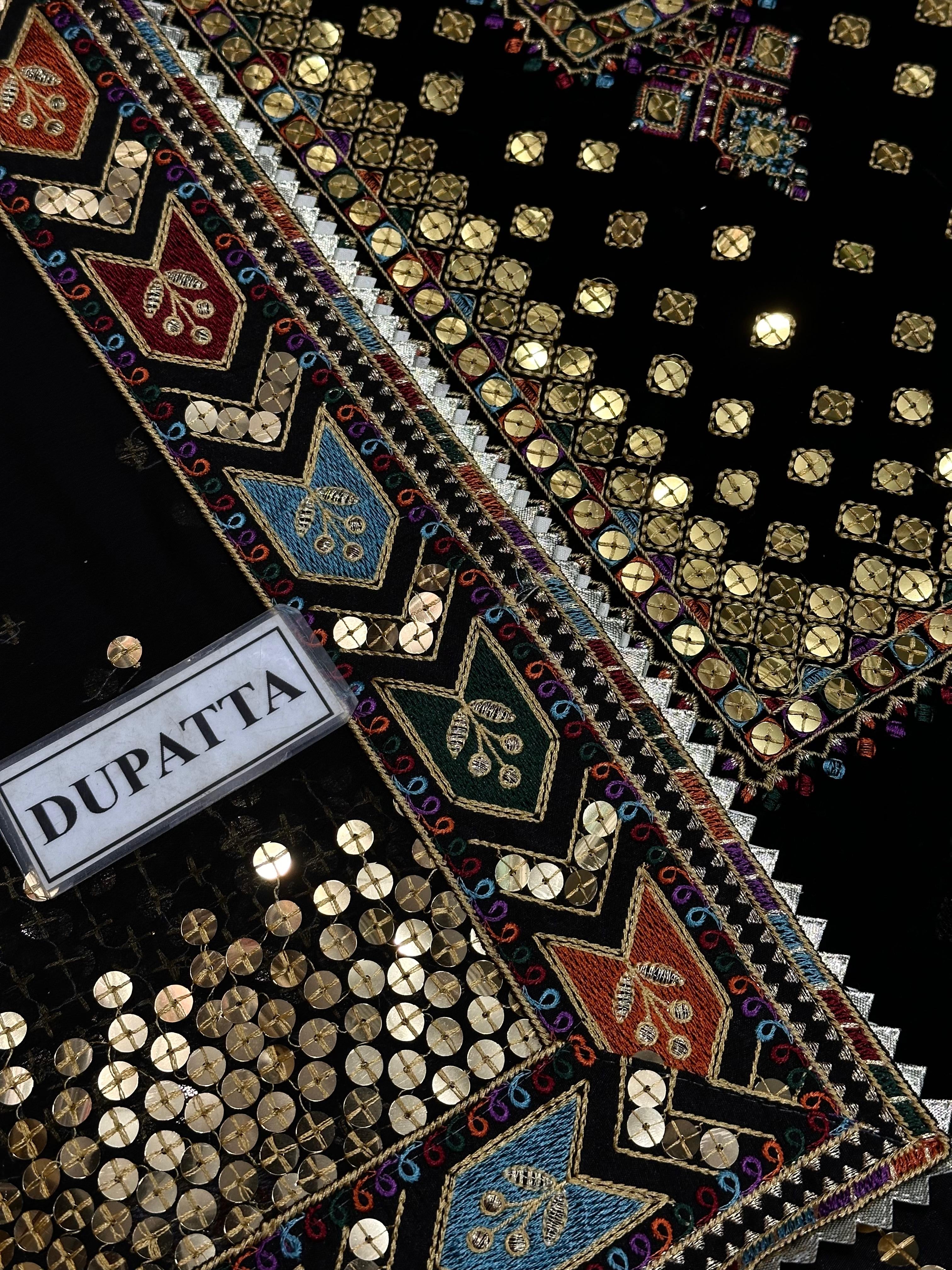 JAZMIN LUXURY EMBROIDERED VELVET - 3 PC UNSTITCHED