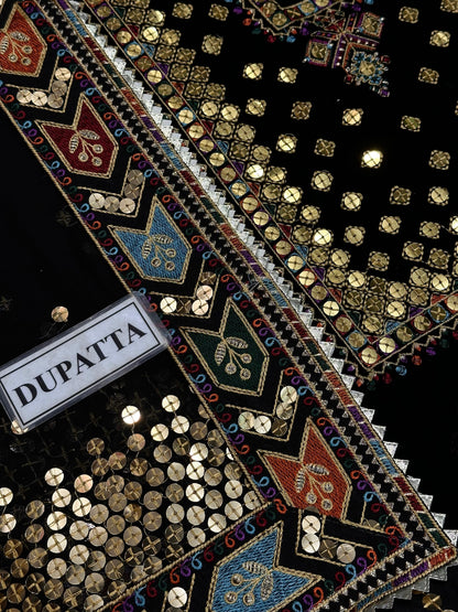 JAZMIN LUXURY EMBROIDERED VELVET - 3 PC UNSTITCHED