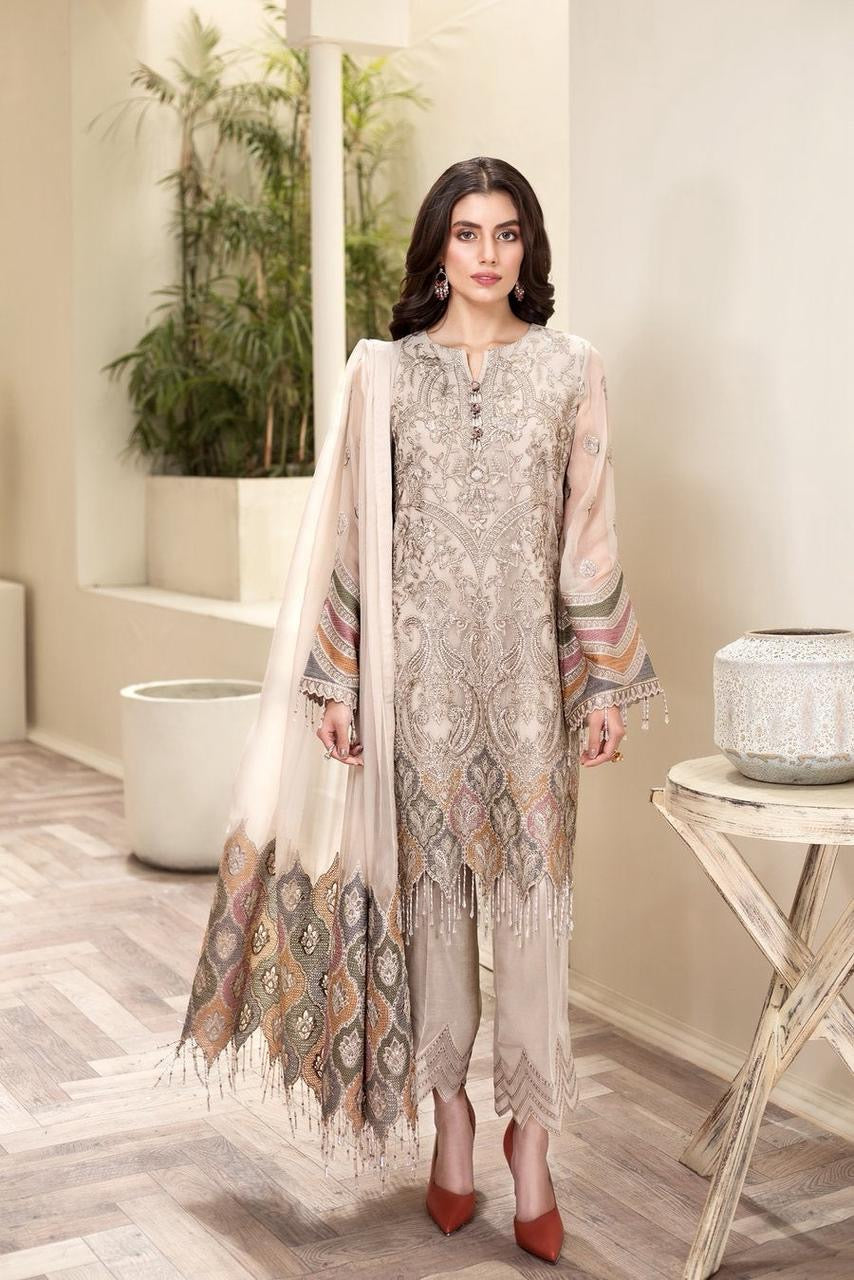 JAZMIN EMBROIDERED CHIFFON - 3 PC UNSTITCHED