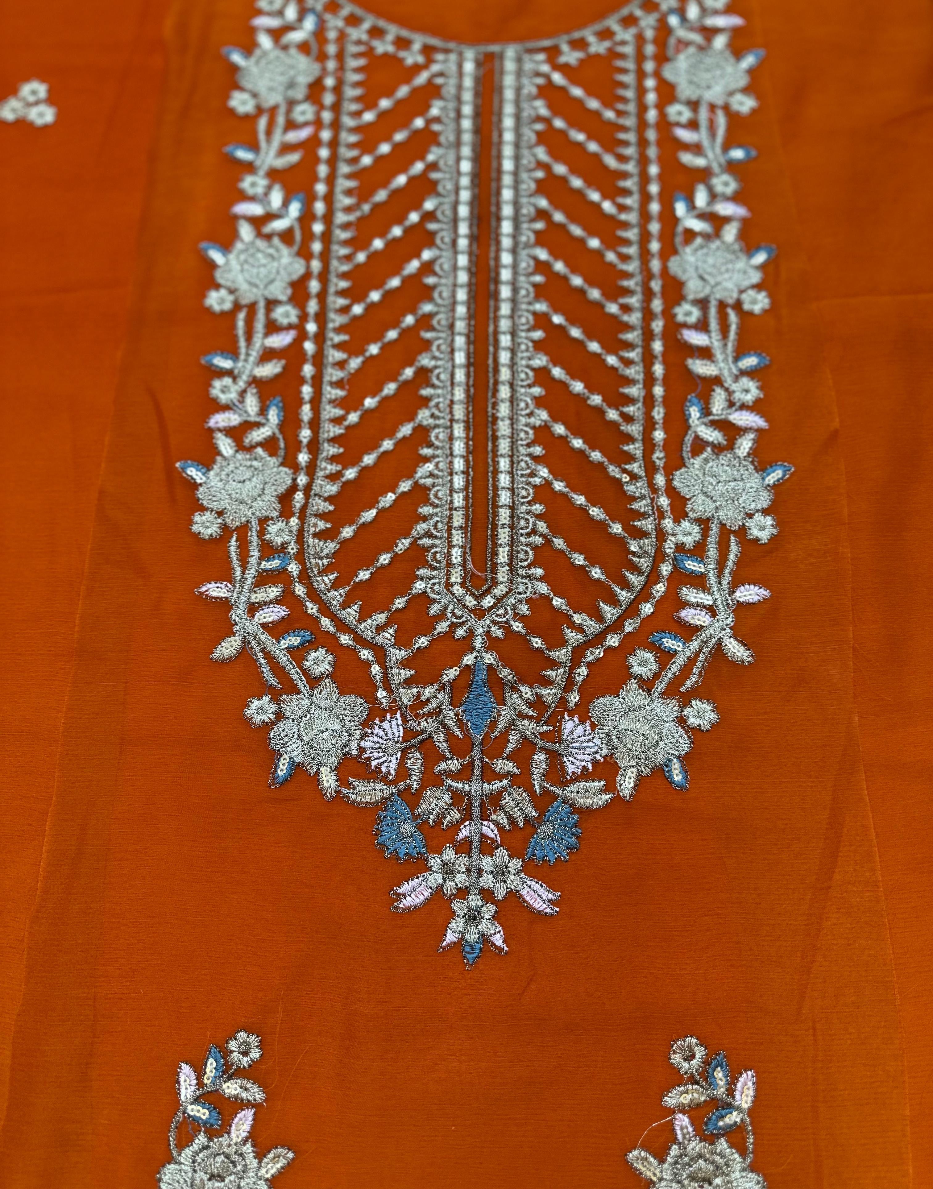 ASIM JOFA EMBROIDERED CHIFFON - 3 PC UNSTITCHED