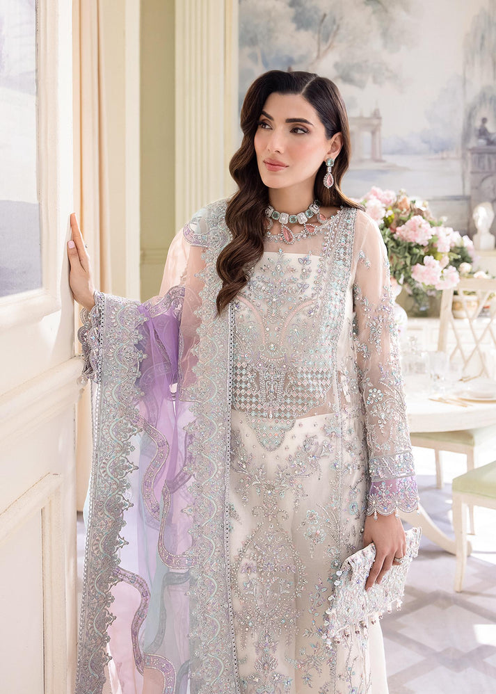 KANWAL MALIK EMBROIDERED SEMI PURE CHIFFON - 3 PC UNSTITCHED