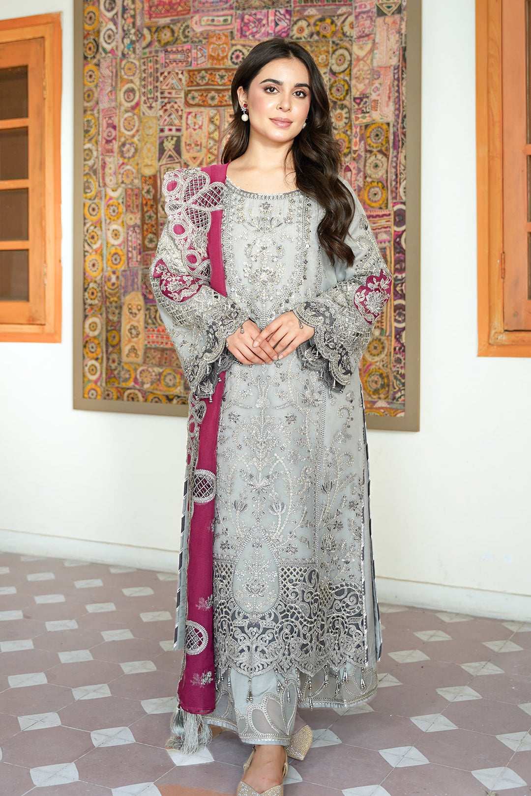 IMROZIA LUXURY EMBROIDERED CHIFFON - 3 PC UNSTITCHED